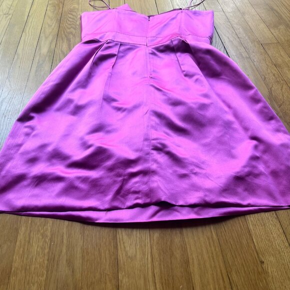 100% Silk Rickie Freeman Teri Jon size 12 Pink Fuchsia Spaghetti Strap Dress - Picture 12 of 16